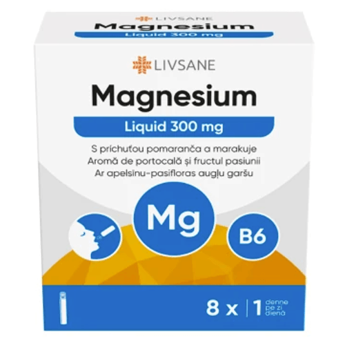 Livsane Tekuté magnézium 300 + vitamín B6 8 x 30 ml